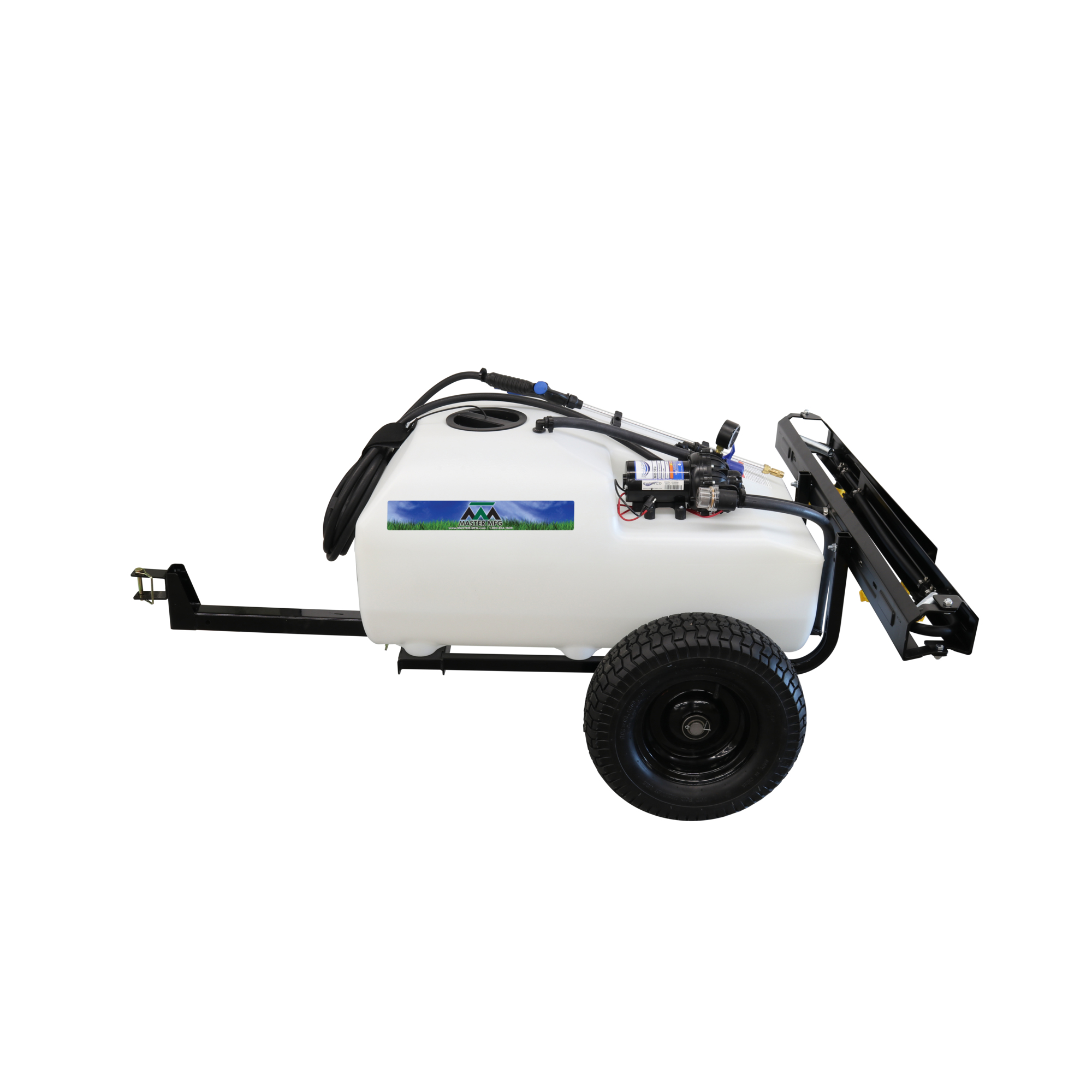 Master MFG, 36-Gal Tow Broadcast Sprayer - 3.0GPM, 10ft. Swath, Tank Size 36 Gal, Flow 3 GPM, Pressure 60 PSI, Model# SLP-51-036D-MM
